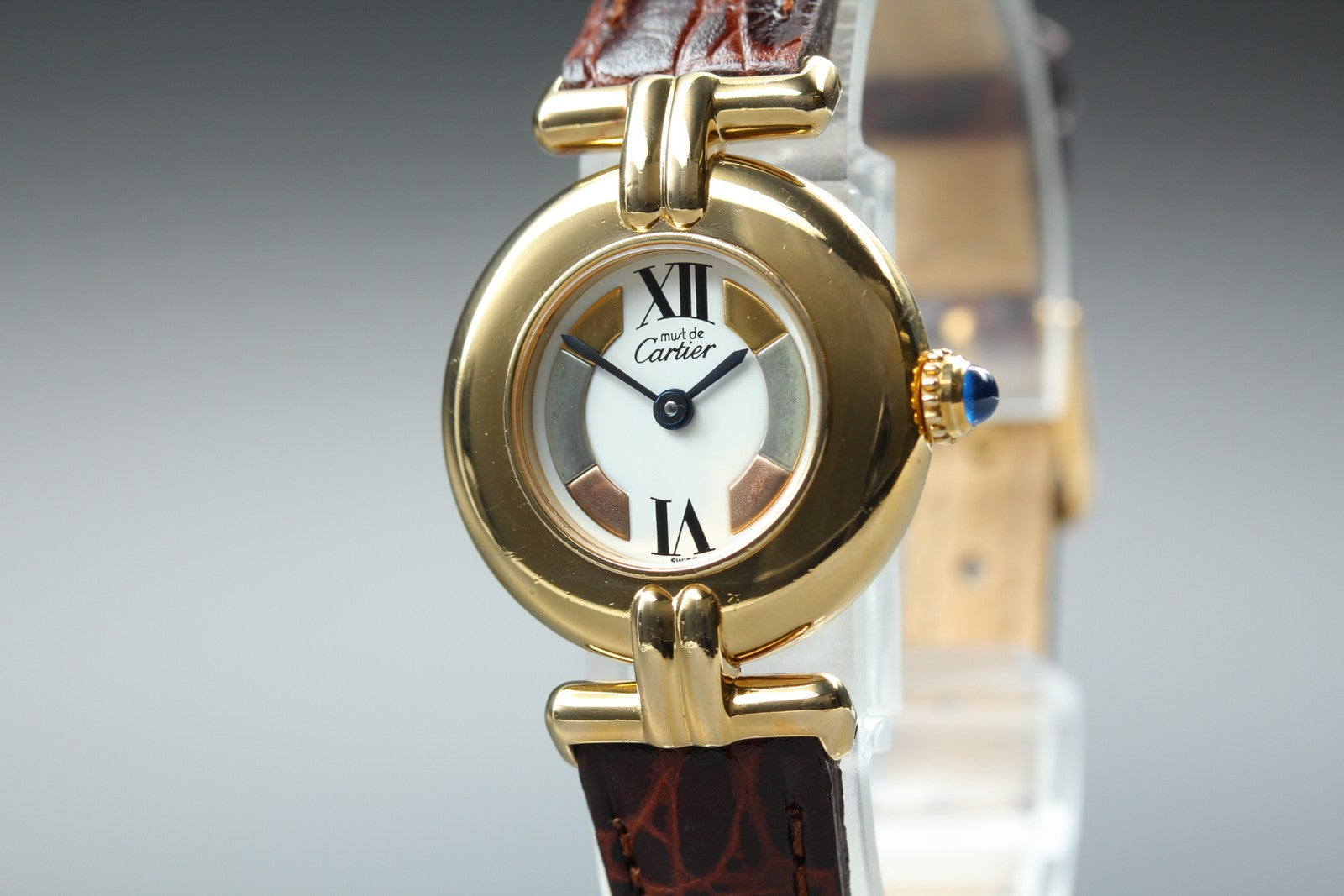 Vintage Cartier Must Colisee Vermeil 590002 Brown Gold Women's Quartz Watch
