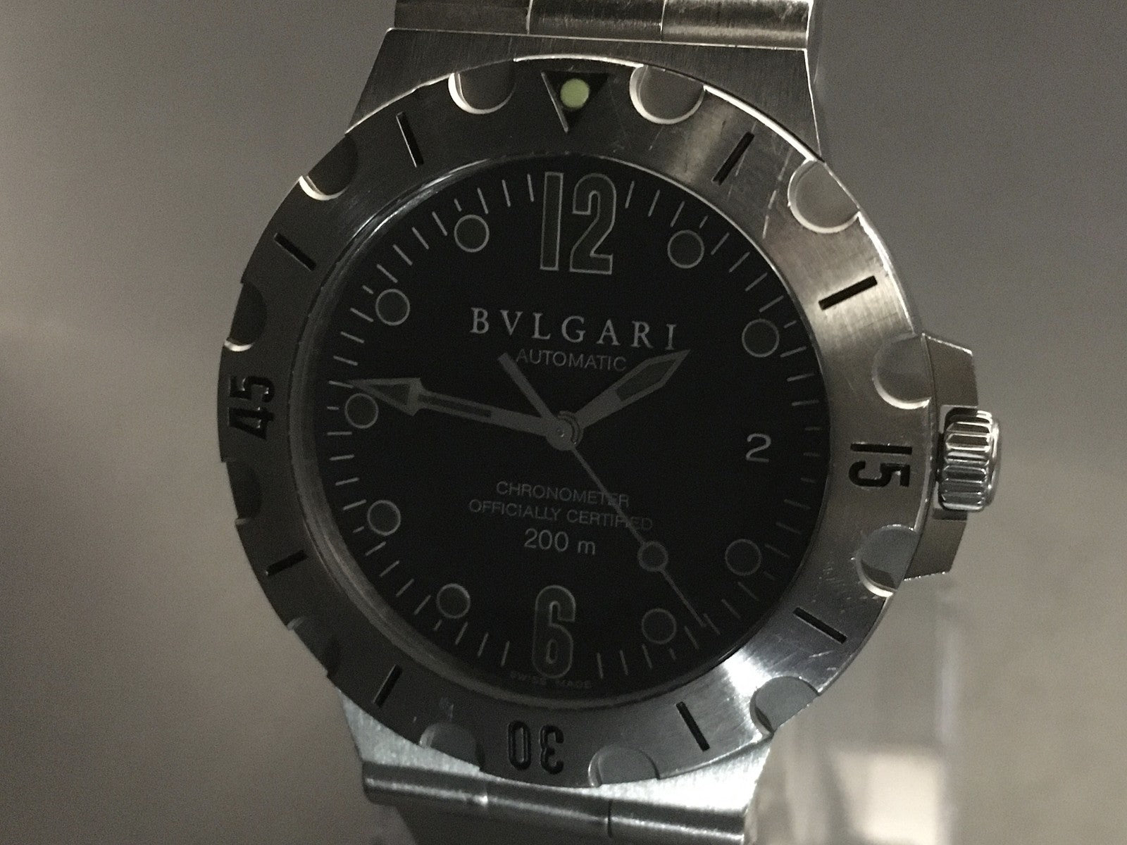 Overhauled [Exc+5] BVLGARI Diagono Scuba SD38S Black Automatic Men's Watch