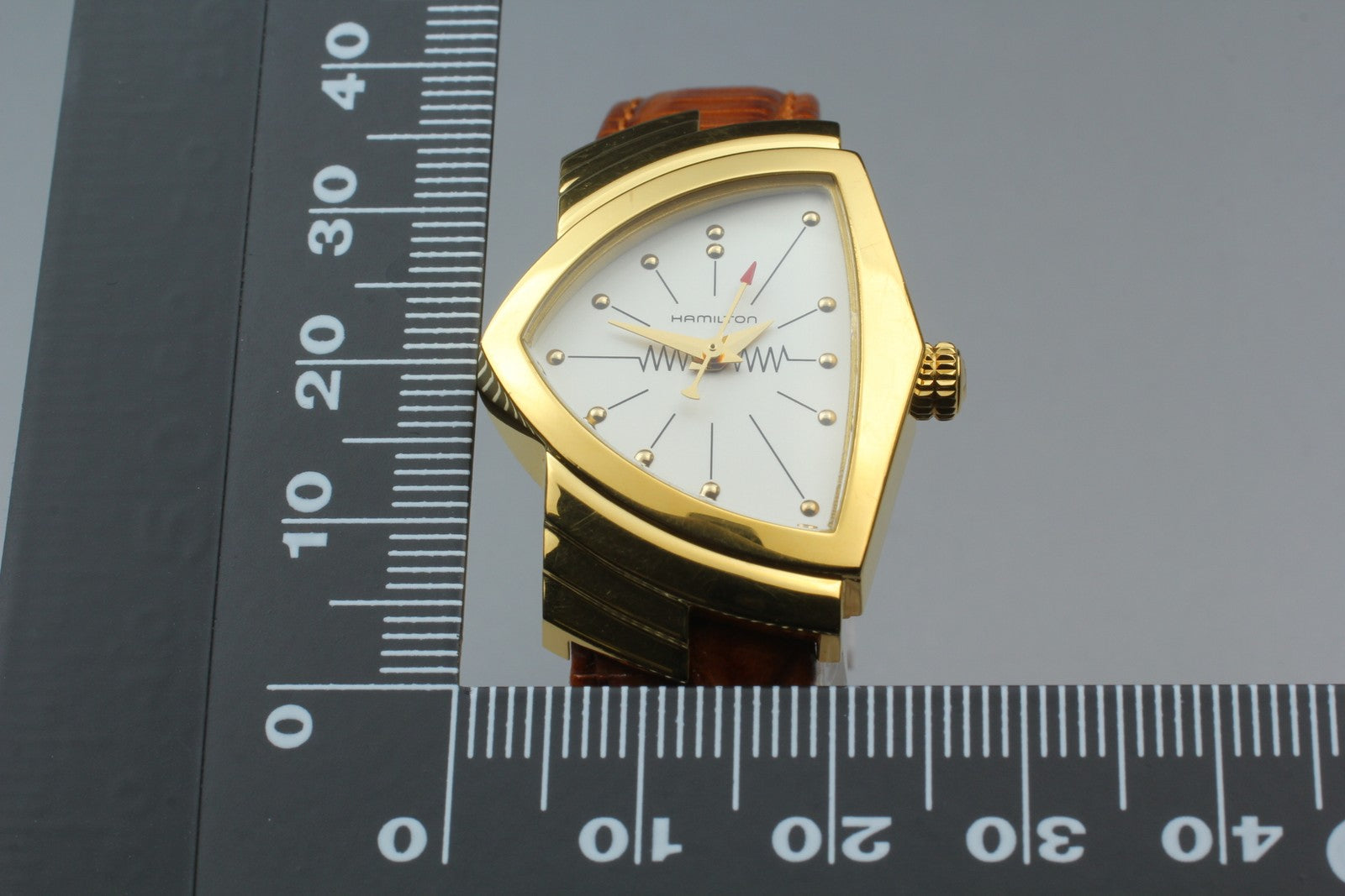 [Exc+5] HAMILTON Ventura H241010 Brown Gold 24mm Quartz Women's Watch