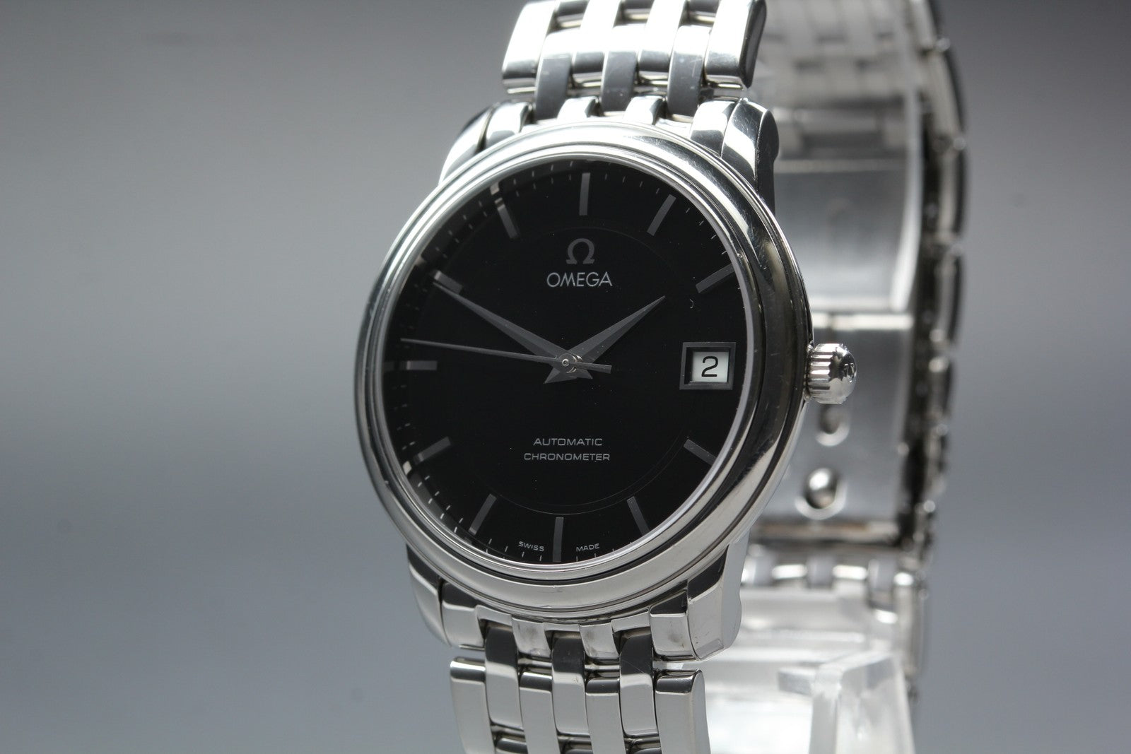 Overhauled [Exc+5 Box] Omega De Ville Prestige 4500.51 34mm Black AT Men's Watch