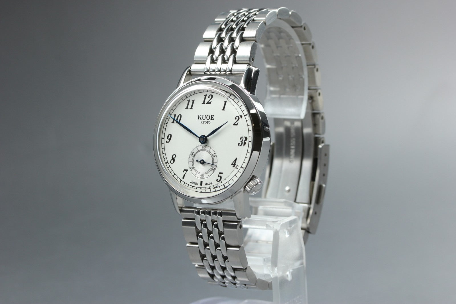 KUOE KYOTO OLD SMITH 90-007﻿ Silver 34mm Small Second Automatic Mens Watch JAPAN
