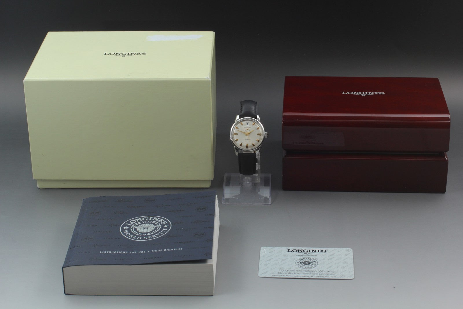 Longines Conquest Heritage L1.611.4 34mm Silver Black Automatic Mens Watch [Box]