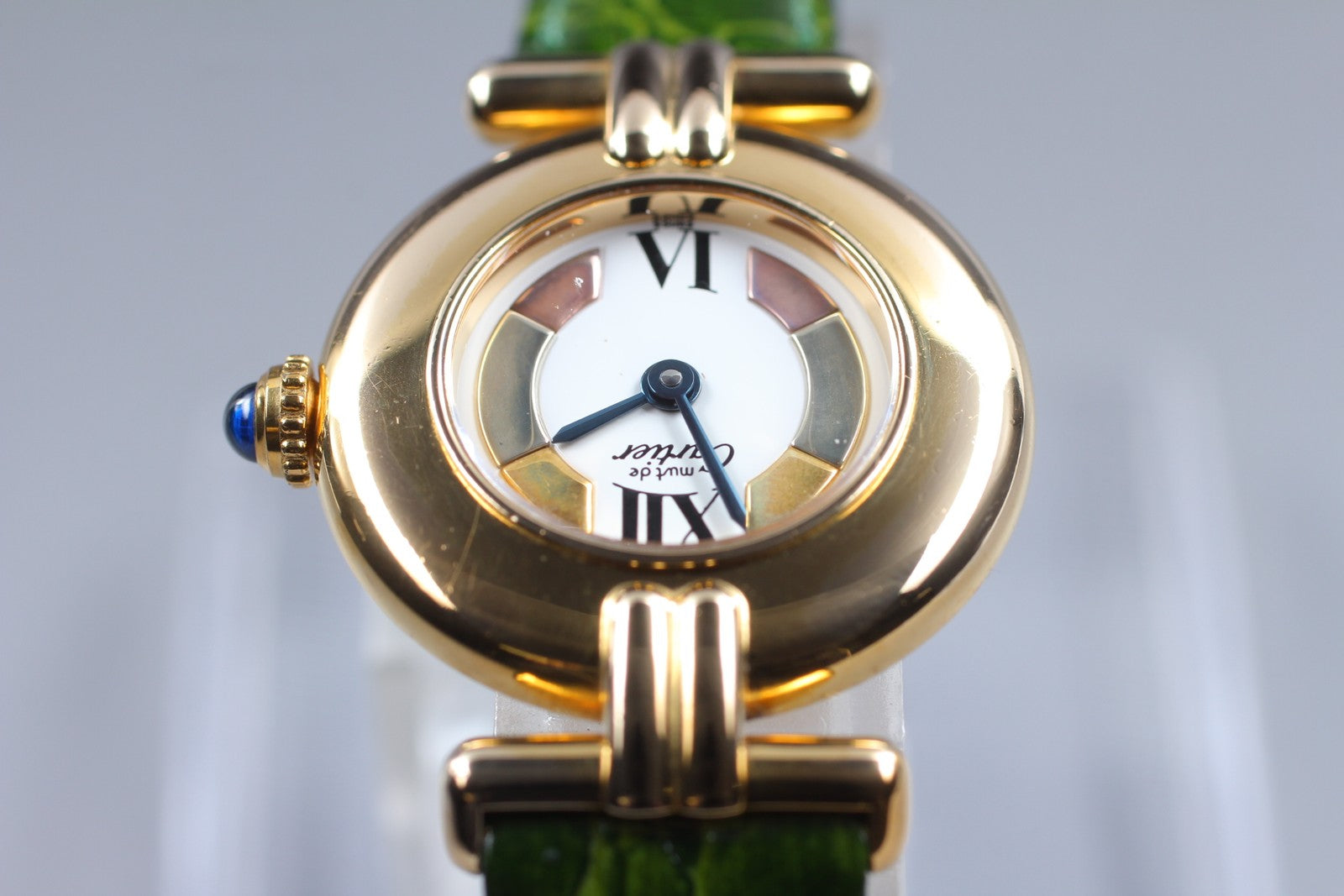 Vintage [Exc+5] Cartier Must Colisee Vermeil 590002 Green Women's Quartz Watch