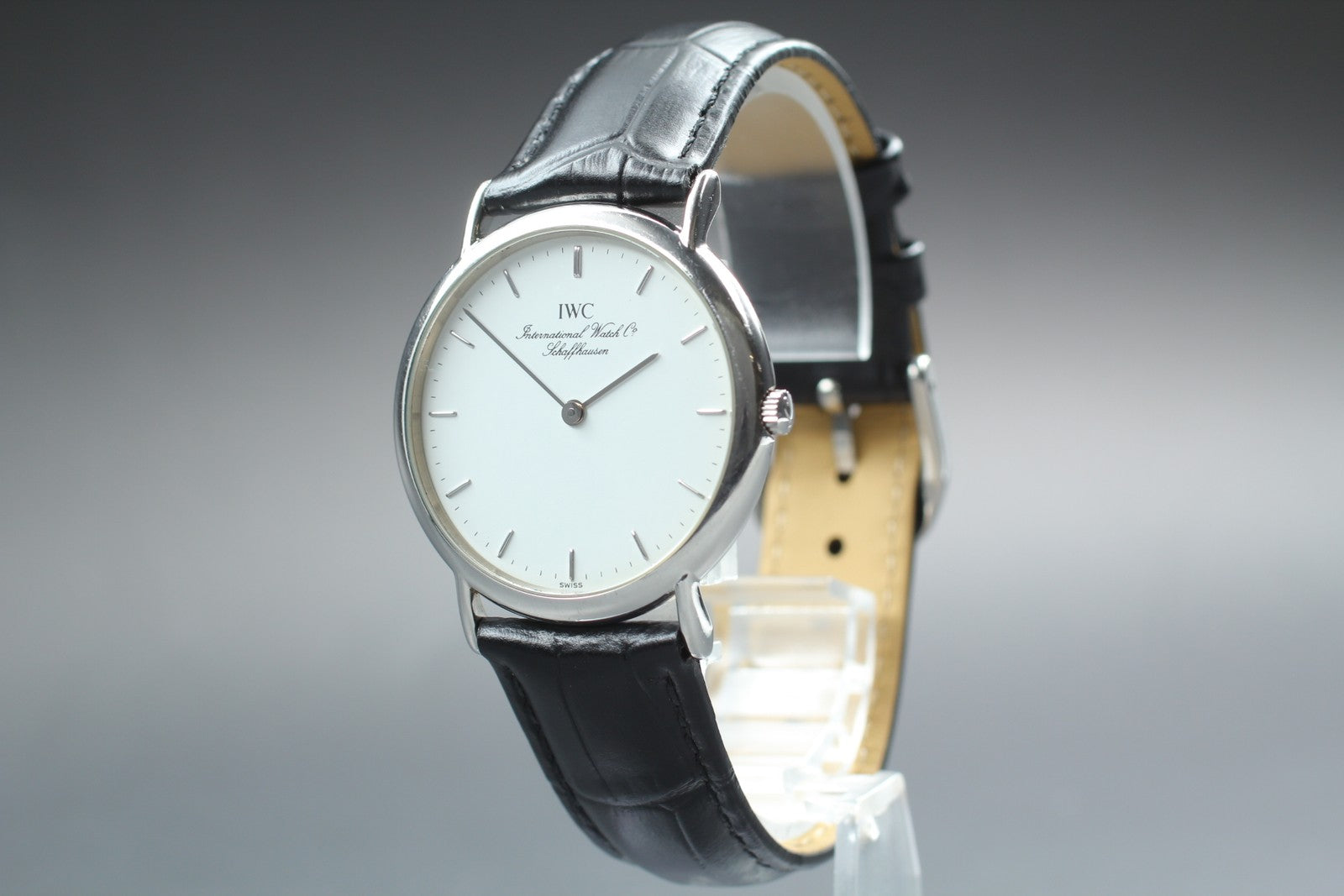 [Exc+5] IWC Portofino 3331 Cal.22105 33mm White Dial Black Quartz Men's Watch