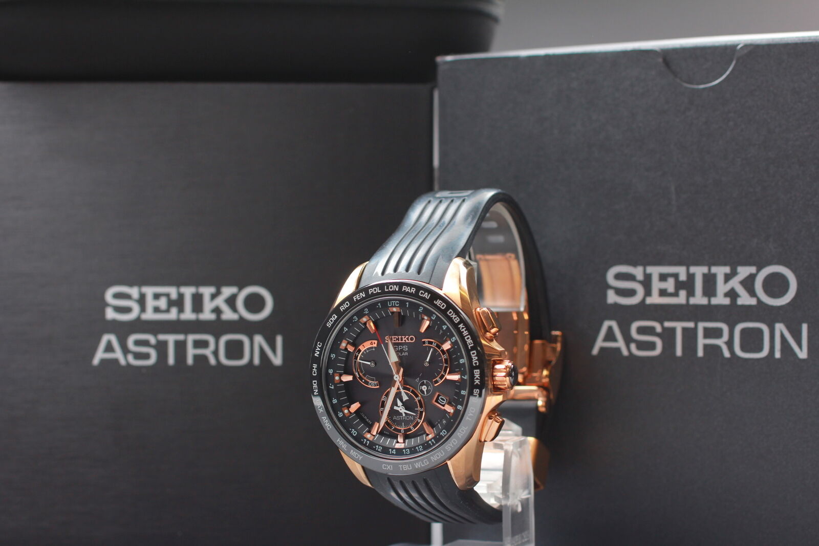 [Exc+5 Box] SEIKO ASTRON SBXB055 8X53-0AC0-2 Solar Black GPS Men's Watch JAPAN