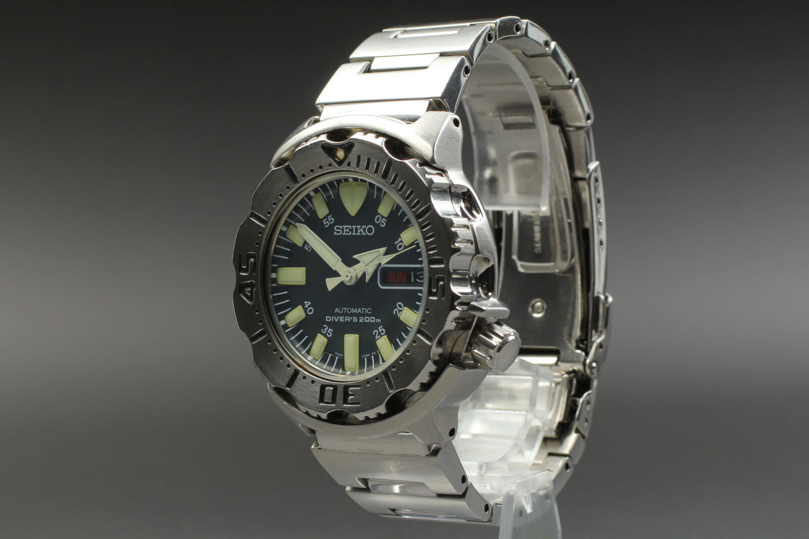 [Near MINT] SEIKO 7S26-0350 SKX779 Divers BLACK Monster AT Men Watch From JAPAN