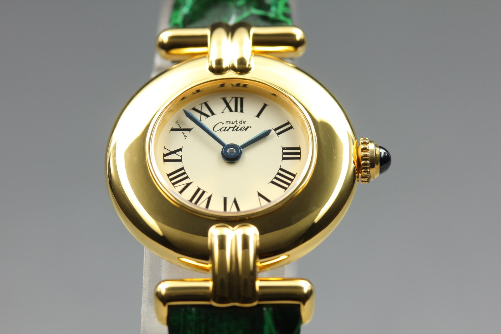 Cartier Must Colisee Vermeil 590002 Green Gold Womens Quartz Watch Vintage [Box]