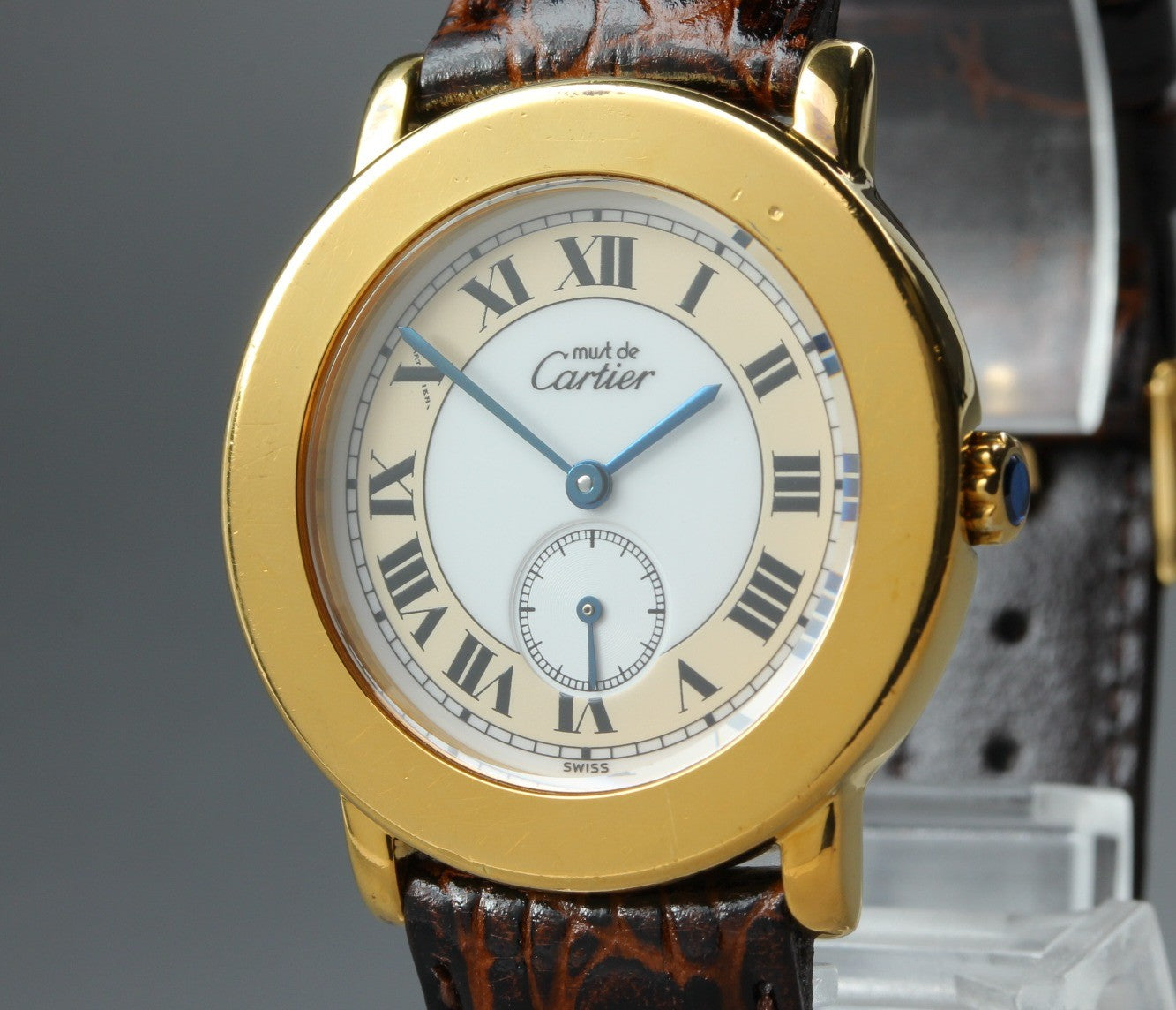 Vintage Cartier Must de Cartier Ronde 1810 1 Gold Brown 32mm Unisex Quartz Watch