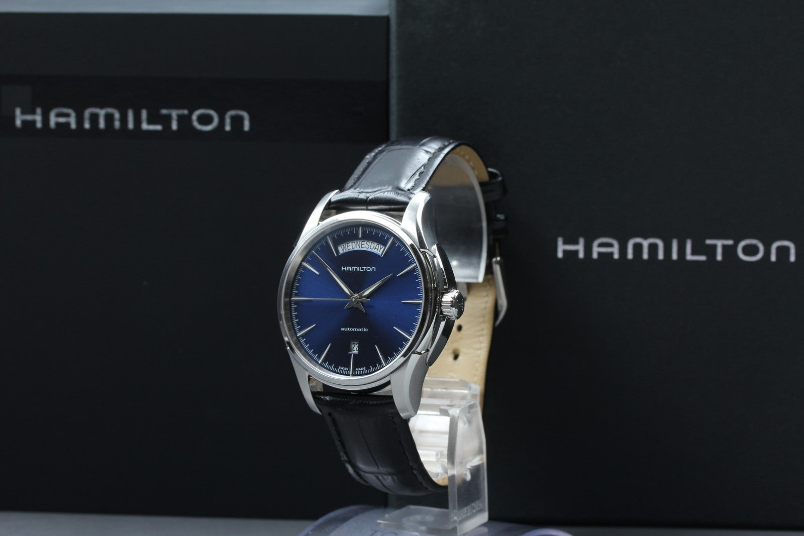 Hamilton Jazzmaster H325051 Automatic Navy Day/Date Men's Watch 40mm Exc+5*Box