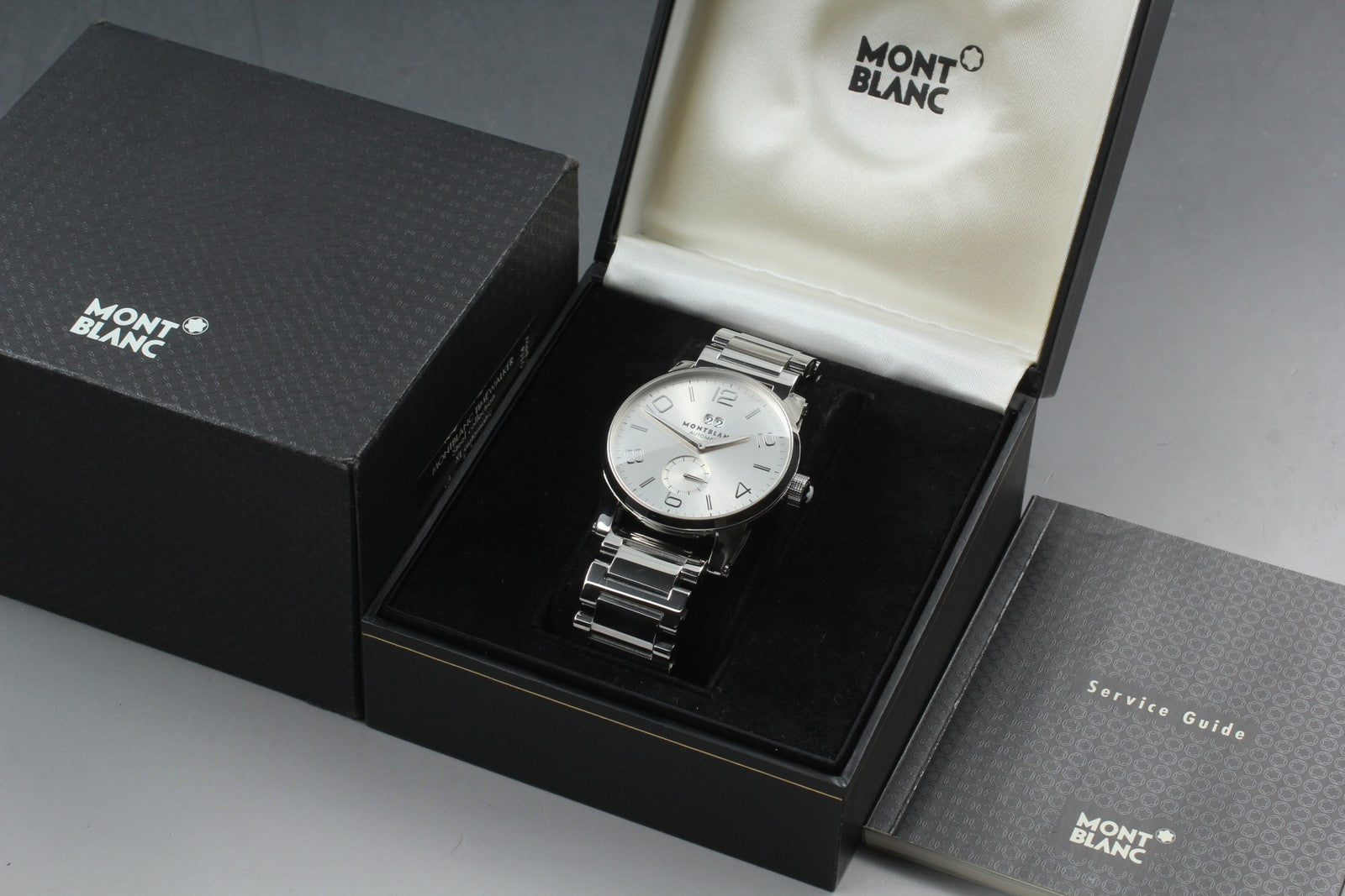 [Near MINT- Box] Montblanc TimeWalker 7050 Silver 42mm Men's Automatic Watch