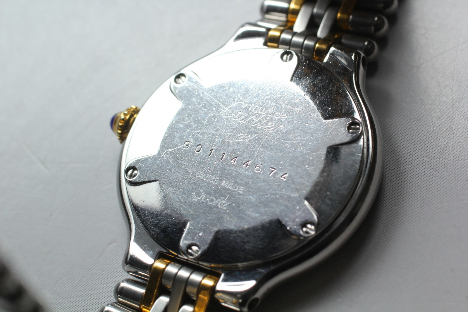 Vintage [Exc+5 Box] Cartier Must de Cartier 21 27mm Silver Gold Women's Qz Watch