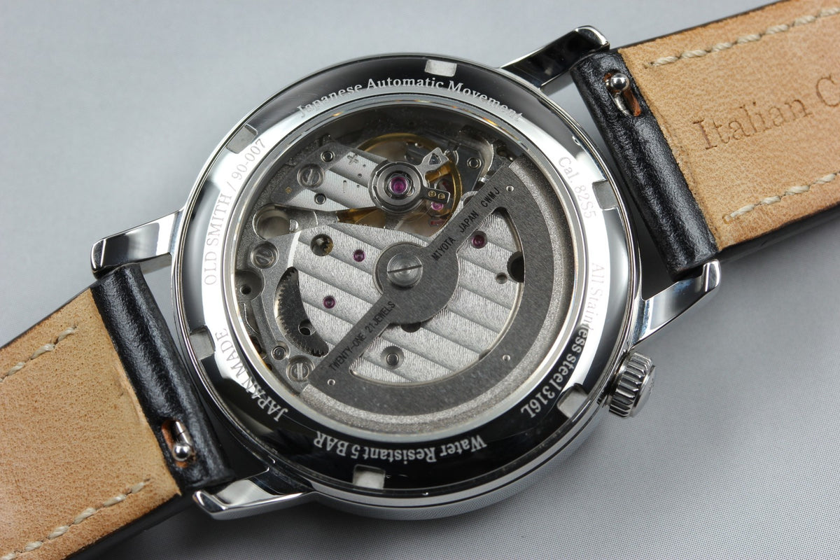 KUOE KYOTO OLD SMITH 90-007﻿ Silver Black 34mm Automatic Men's Watch JAPAN [Box]