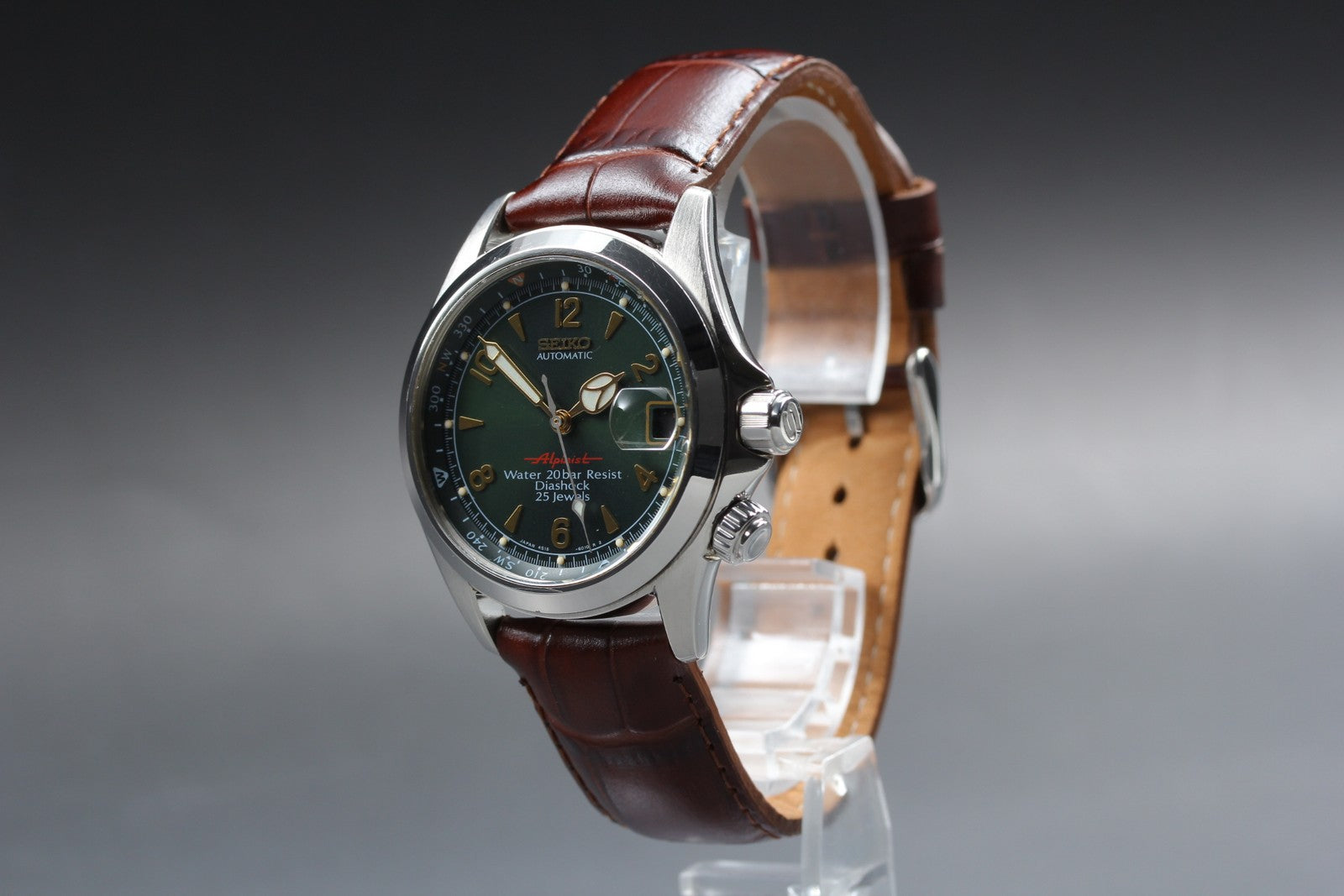 [Overhauled] SEIKO Red Alpinist 4S15-6000 SCVF009 Green Automatic Men's Watch