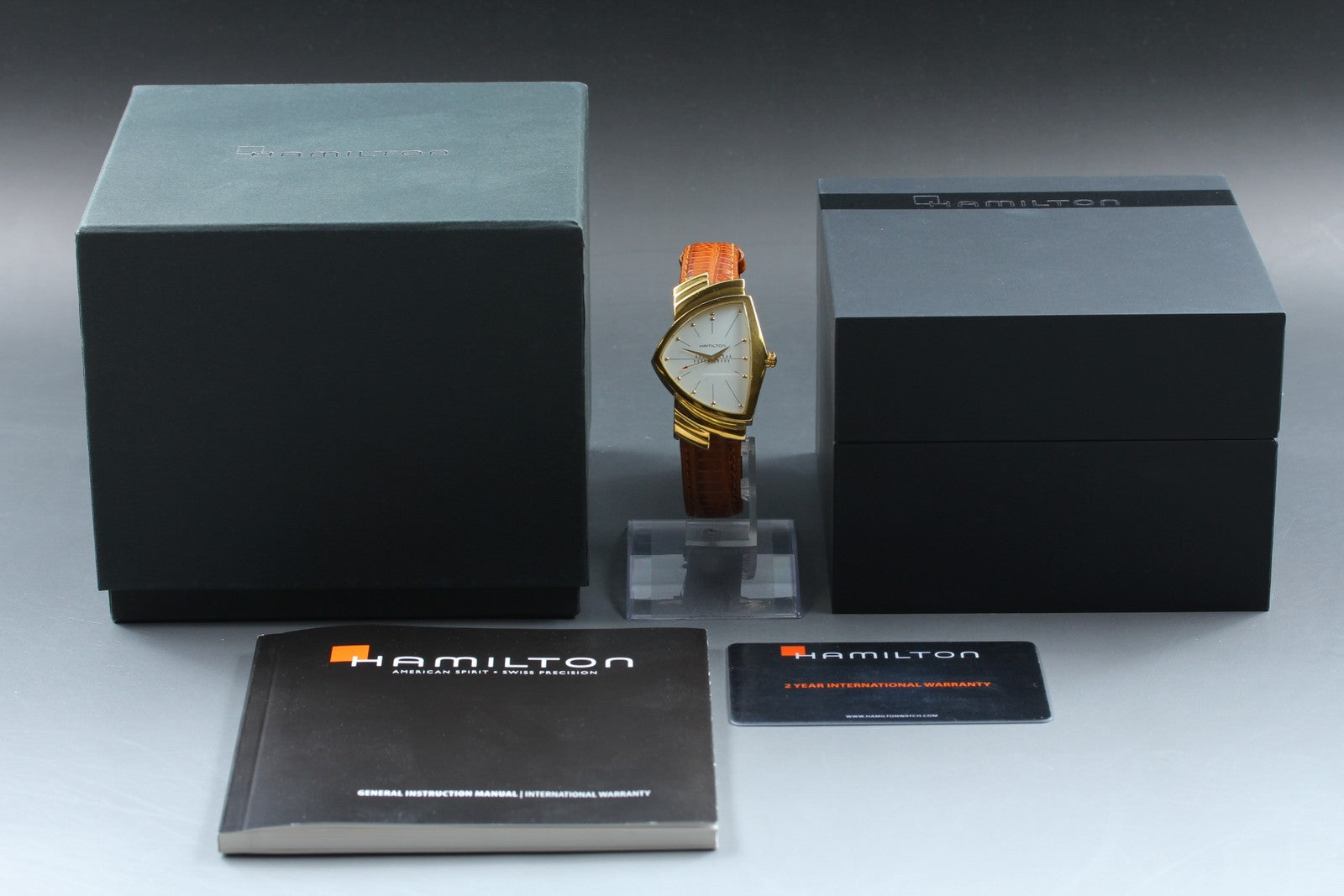 New Batt Hamilton Ventura H243010 Quartz White Dial Men's Watch 32mm Exc+4*Box