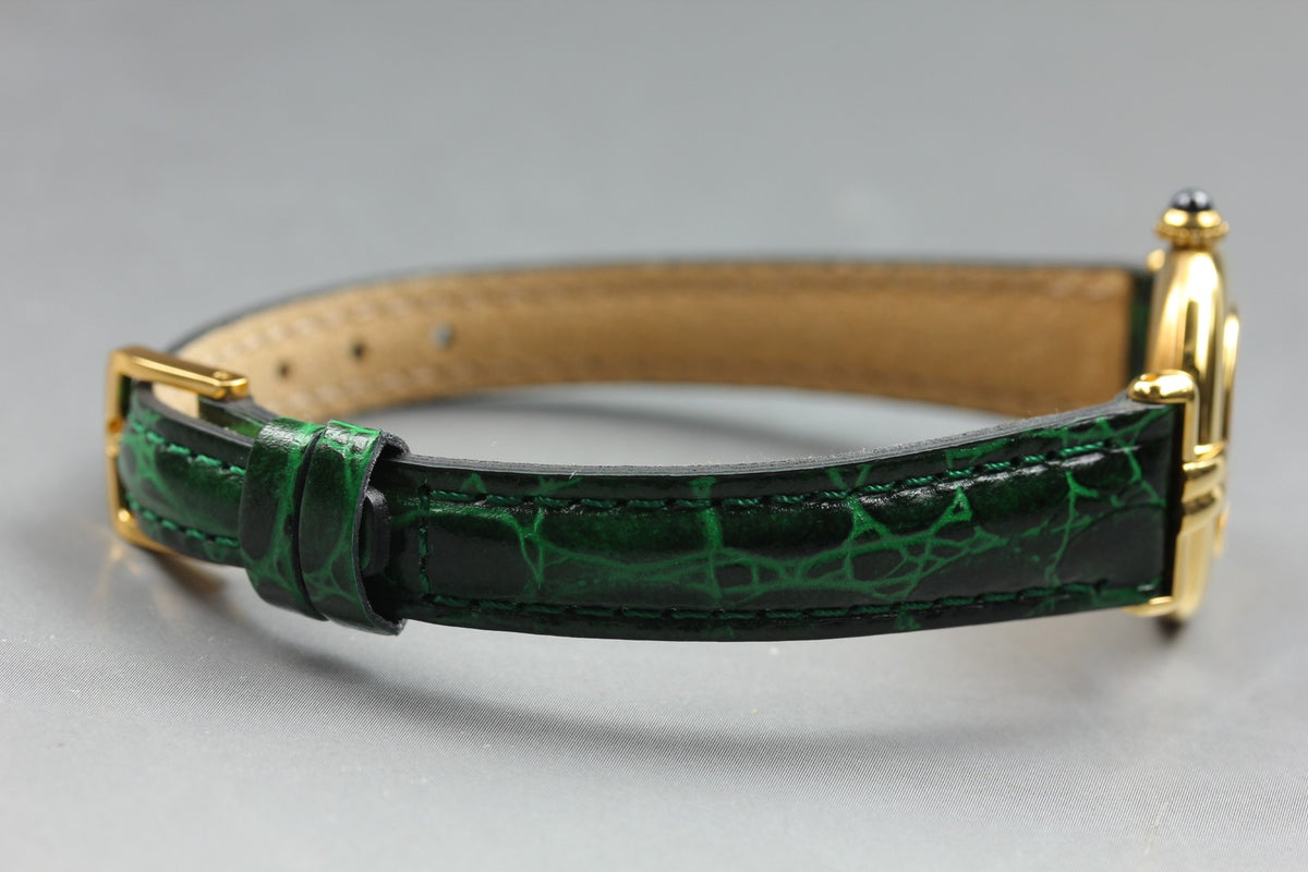 Cartier Must Colisee Vermeil 590002 Green Gold Womens Quartz Watch Vintage [Box]