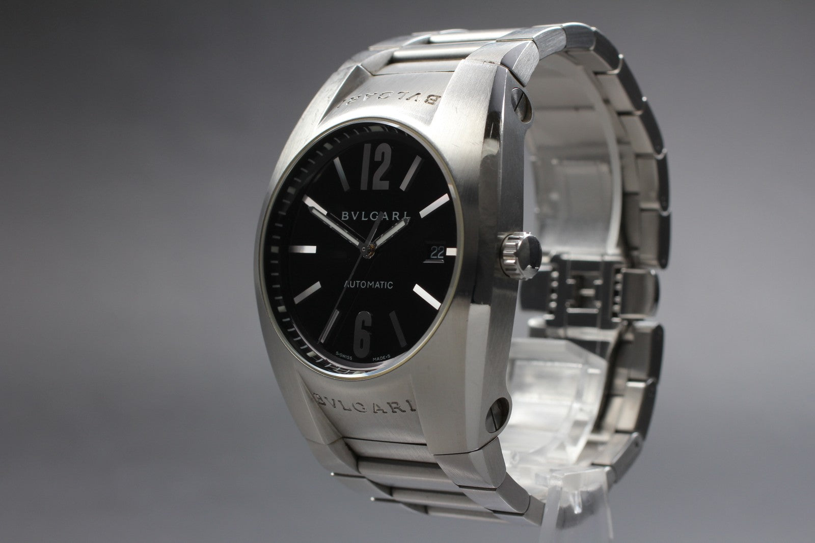 [Exc+5] BVLGARI Ergon EG40S Black Dial Automatic Boy's Watch 40mm From JAPAN Box