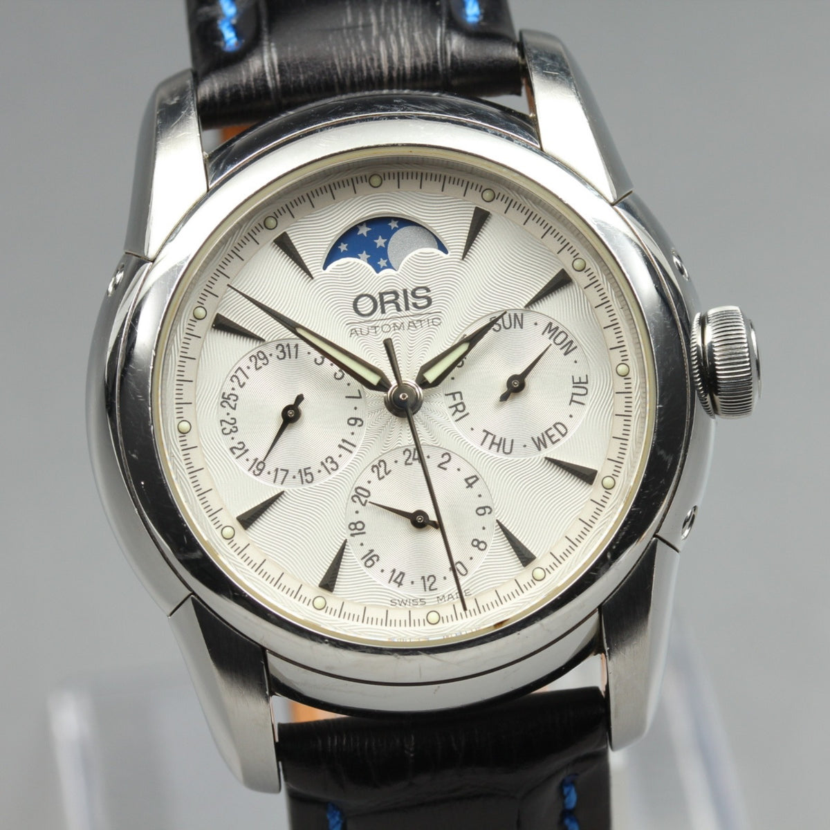 ORIS Artelier Complication 7554 Automatic Day/Date Silver Men's Watch 38mm JAPAN