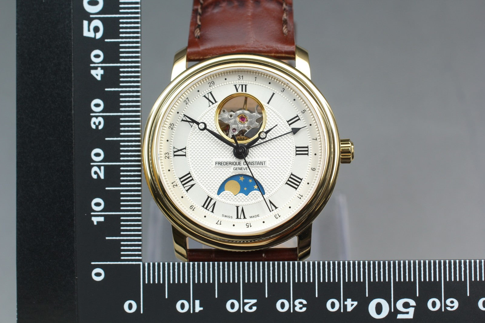 [Near MINT- Box] Frederique Constant FC-330/335X4P4/5/6 Moon Phase AT Mens Watch