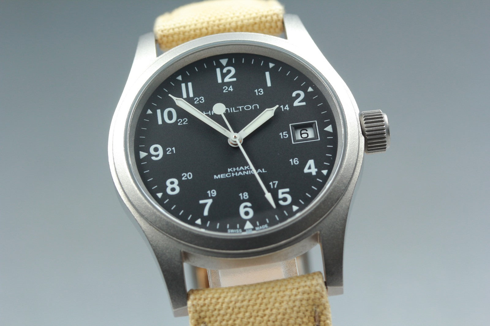 [w/ Box] Hamilton Khaki Field Mechanical H694390 38mm Manual Black Men's Watch