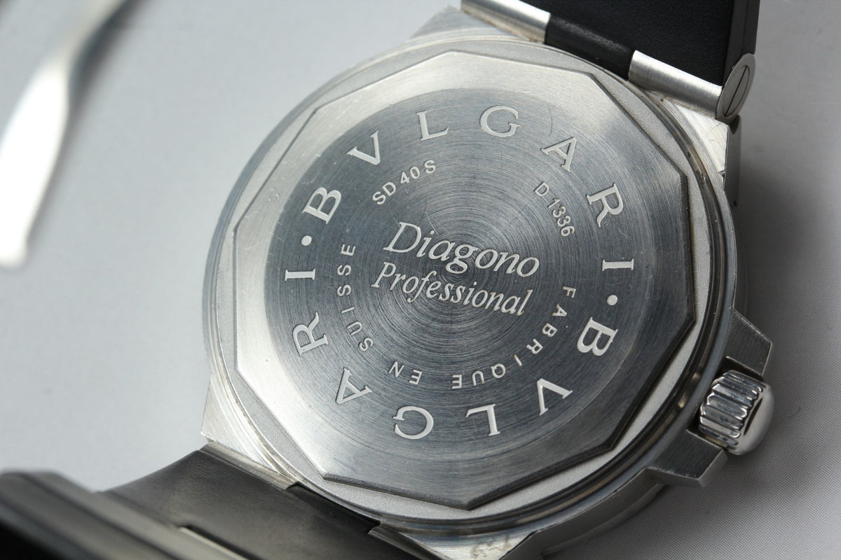 BVLGARI Diagono Scuba SD40S Date black Dial Automatic Men's Watch JAPAN Box