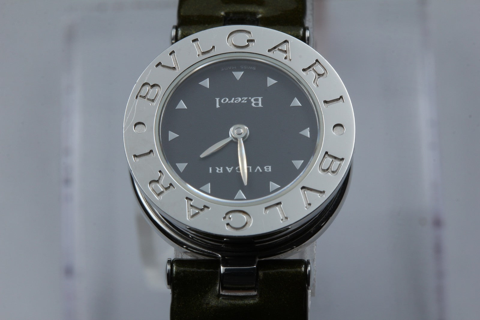 New Batt* BVLGARI B.zero1 BZ22S Quartz Black Dial Women's Watch 22mm N MINT*Box