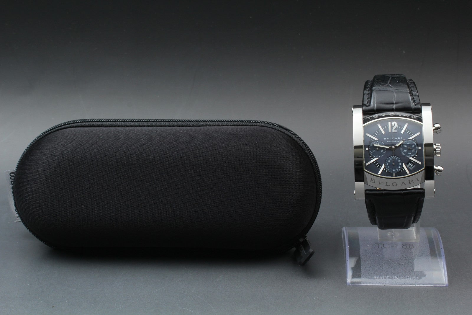 [Exc+5] BVLGARI Assioma AA48SCH Chronograph Black 38mm Automatic Men's Watch