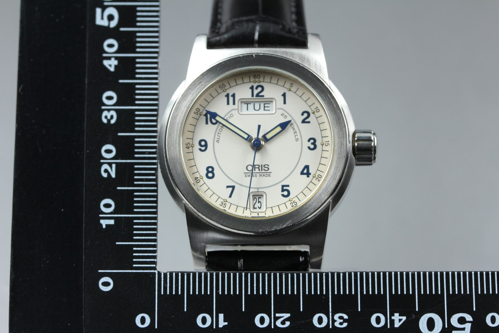 Vintage ORIS Big Crown 7501 Automatic White Day/Date Men's Watch 34mm JAPAN