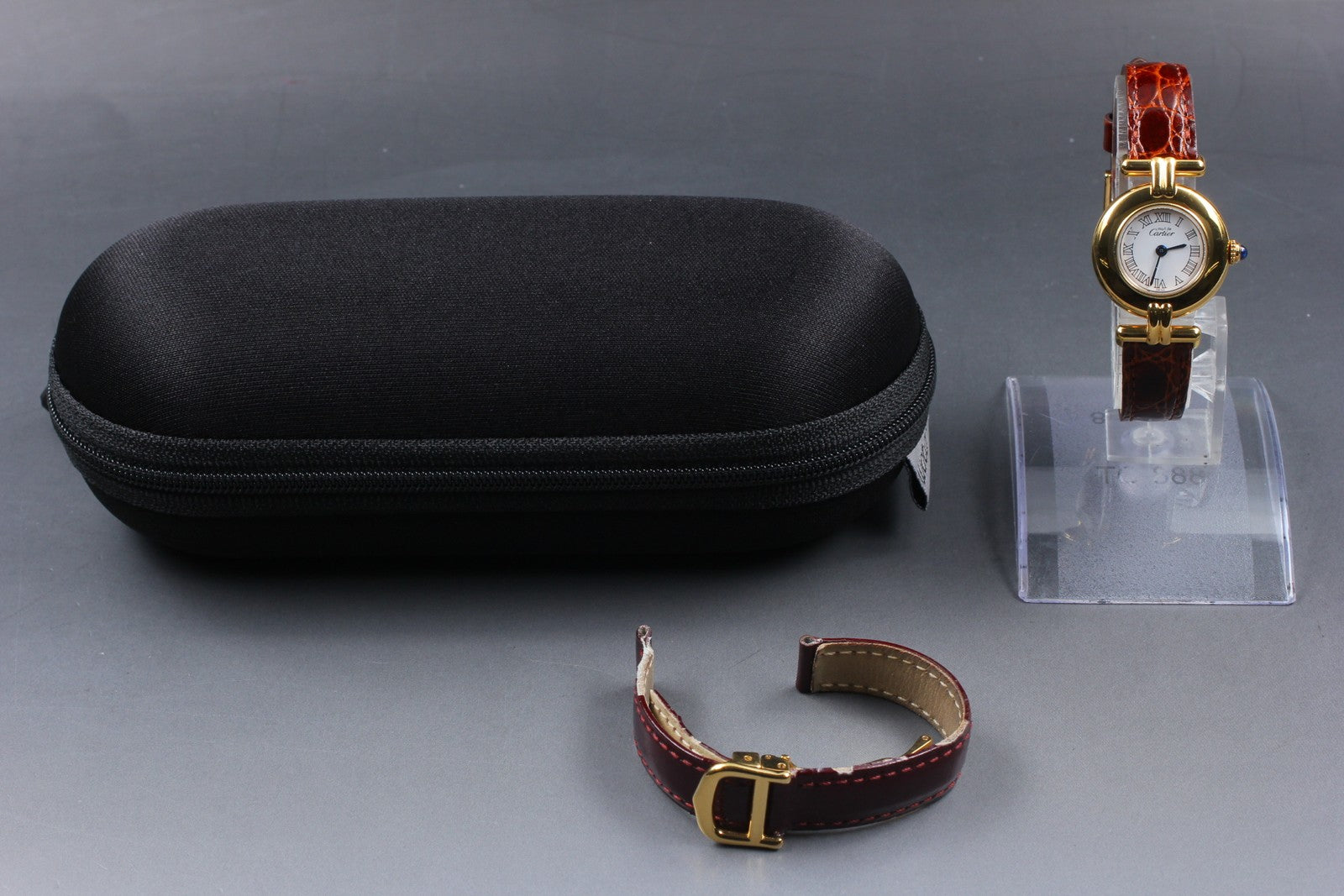 Vintage[Exc+5] Cartier Must Colisee Vermeil 2410 Brown Gold Women's Quartz Watch