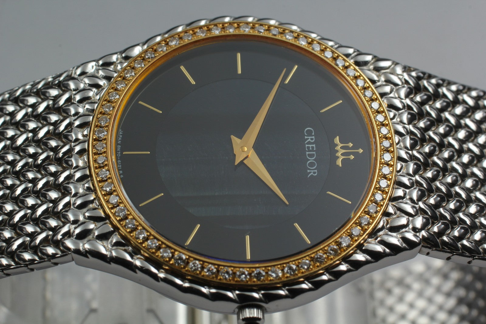 [Near MINT-] SEIKO CREDOR 8N70-6140 31mm Diamond Unisex Quartz Watch JAPAN