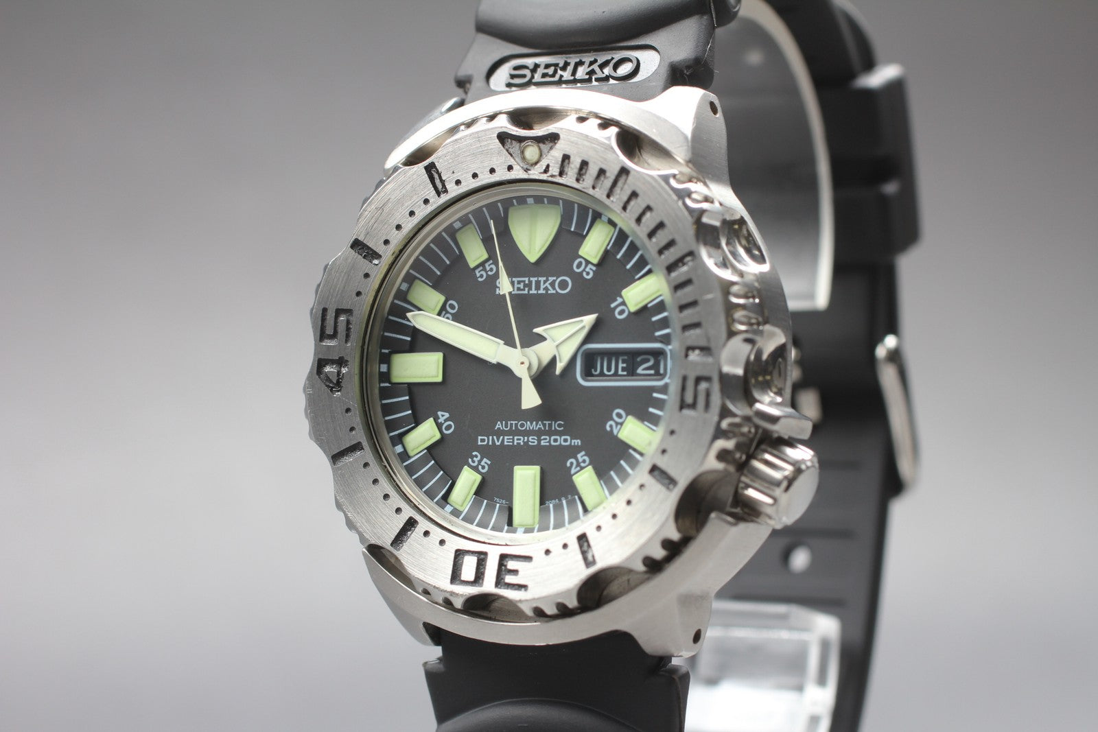 [Exc+5]Box SEIKO 7S26-0350 SKX779 Divers Black Monster Automatic Men's Watch JP