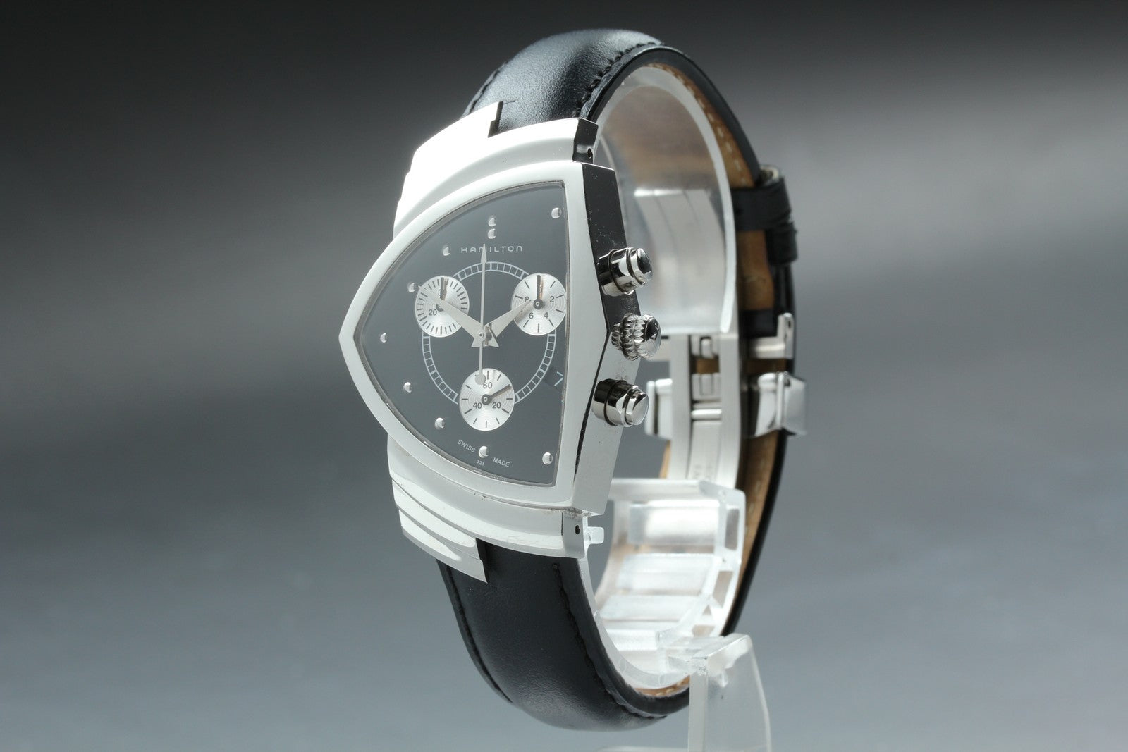 New Batt Hamilton Ventura H244121 Chronograph Quartz Men's Watch 32mm JAPAN Box