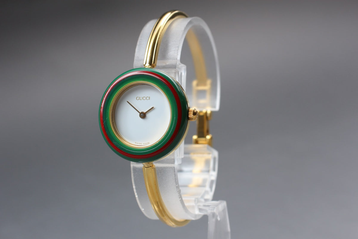 New Batt GUCCI Change Bezel 11/12.2 12Color Quartz Women's Watch From JAPAN Box