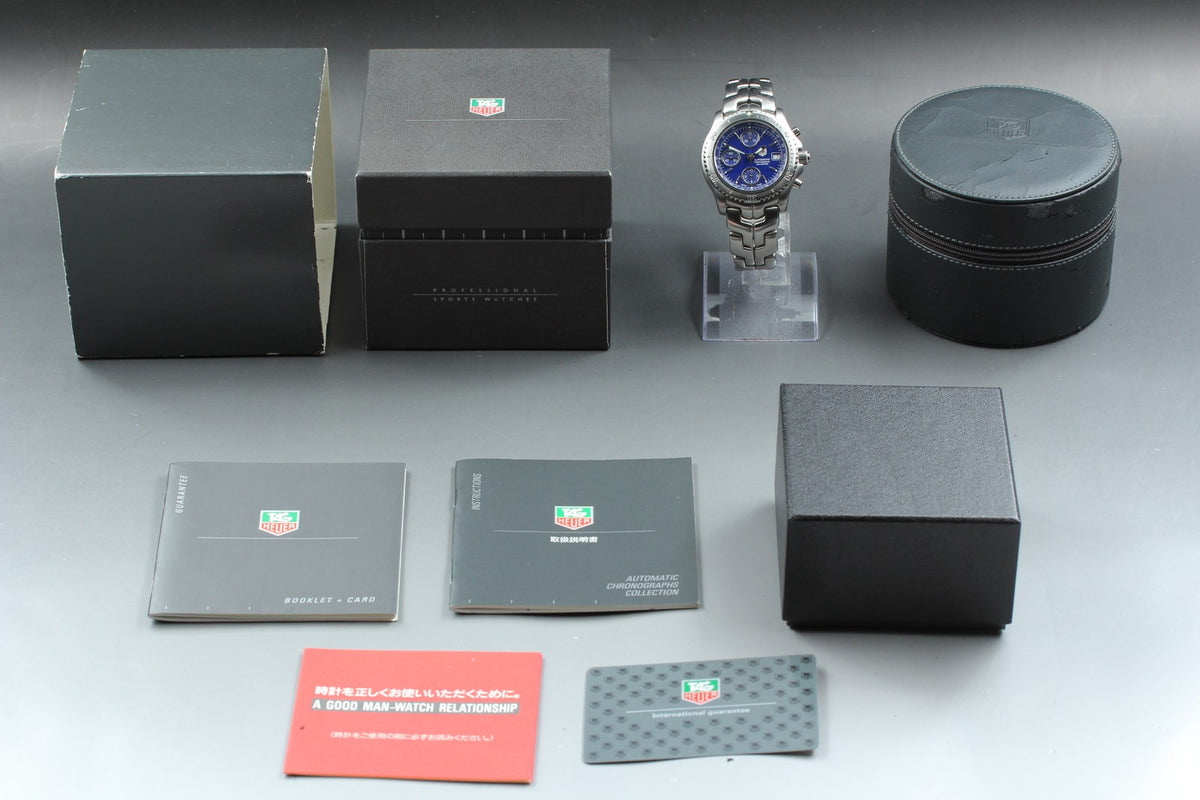 Tag Heuer Link Chronograph CT2110 Blue Dial Date 41mm Automatic Men's Watch Box
