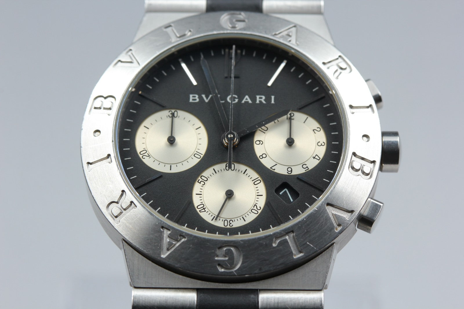 New Batt BVLGARI Diagono Sports CH35S Quartz Black Men's Watch 36mm JAPAN Box