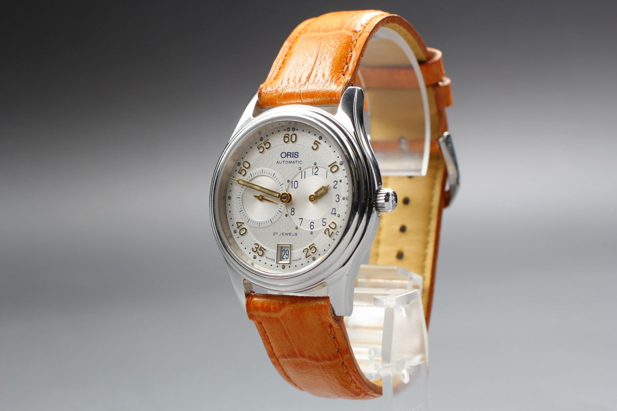 Vintage Oris Pointer 7403 Date Silver Dial Men's Automatic Watch 35mm JAPAN