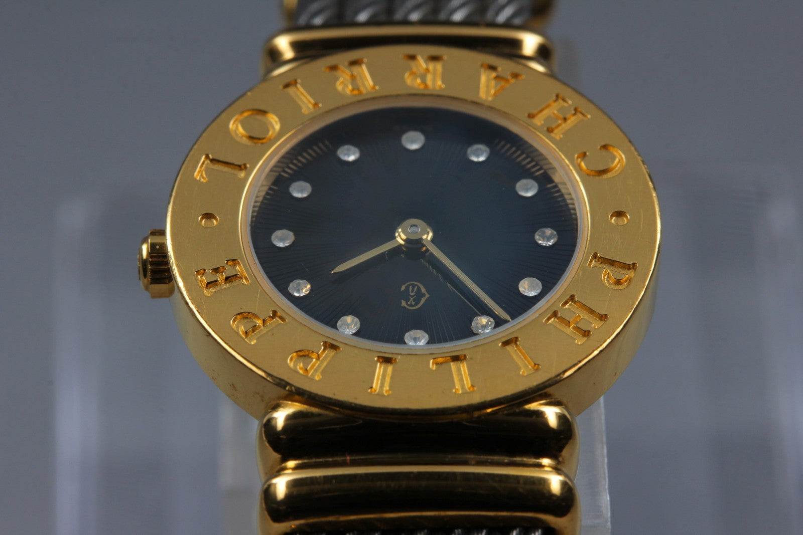 PHILIPPE CHARRIOL St.Tropez Black Dial 12 Stones 28.8.1329 24mm Qz Women's Watch