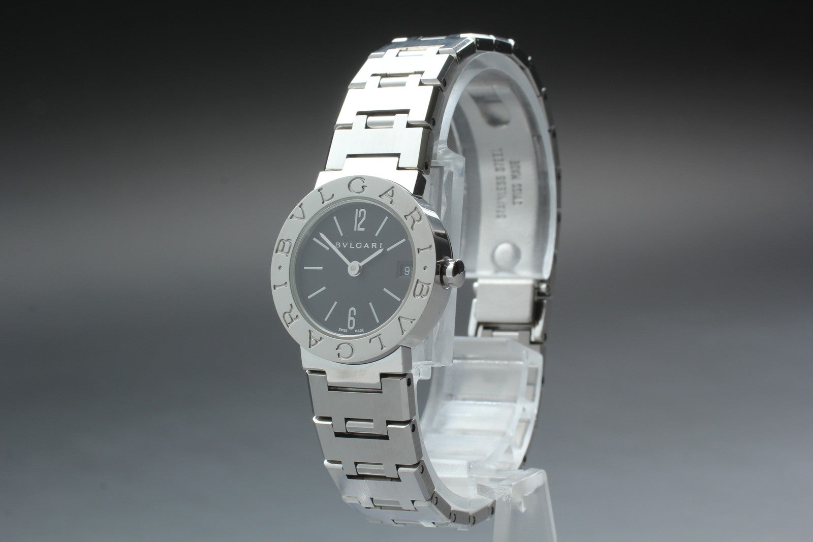 [Exc+5 Box] BVLGARI BVLGARI BVLGARI BB23SS Black Silver 23mm Women's Qz Watch