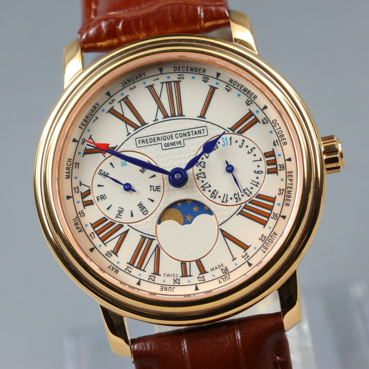 Overhauled FREDERIQUE CONSTANT FC-270X3P4/5/6 Quartz Men's Watch 38mm From JAPAN