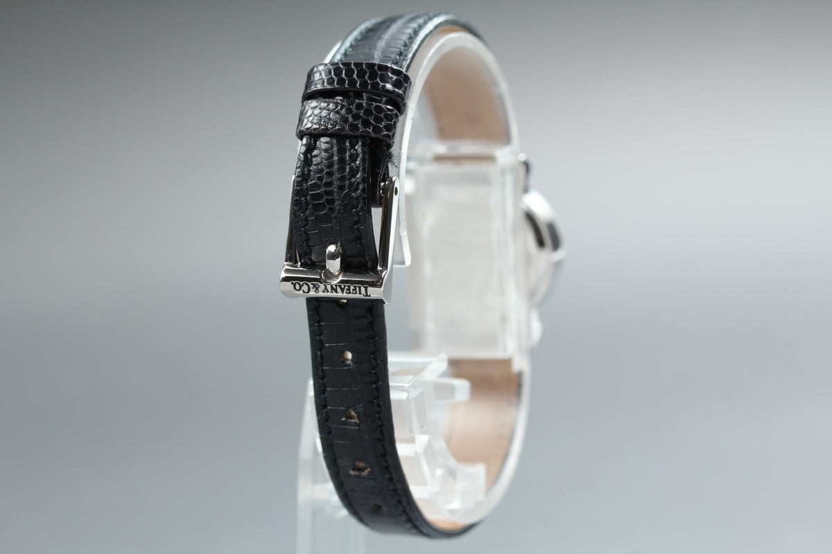 TIFFANY & Co. Atlas Mini S0640 Silver Dial Black 19mm Women's Quartz Watch