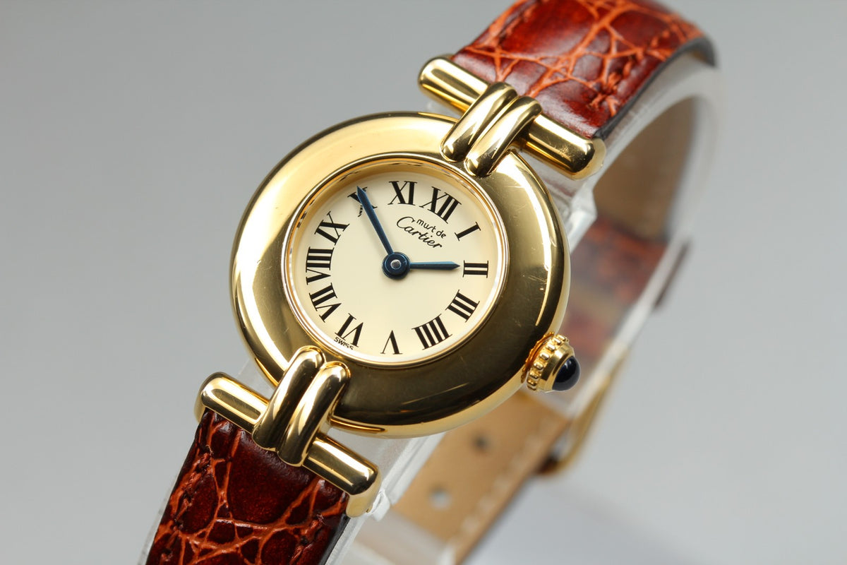 [Overhauled] Cartier Must Colisee Vermeil 590002 Brown Gold Women's Quartz Watch