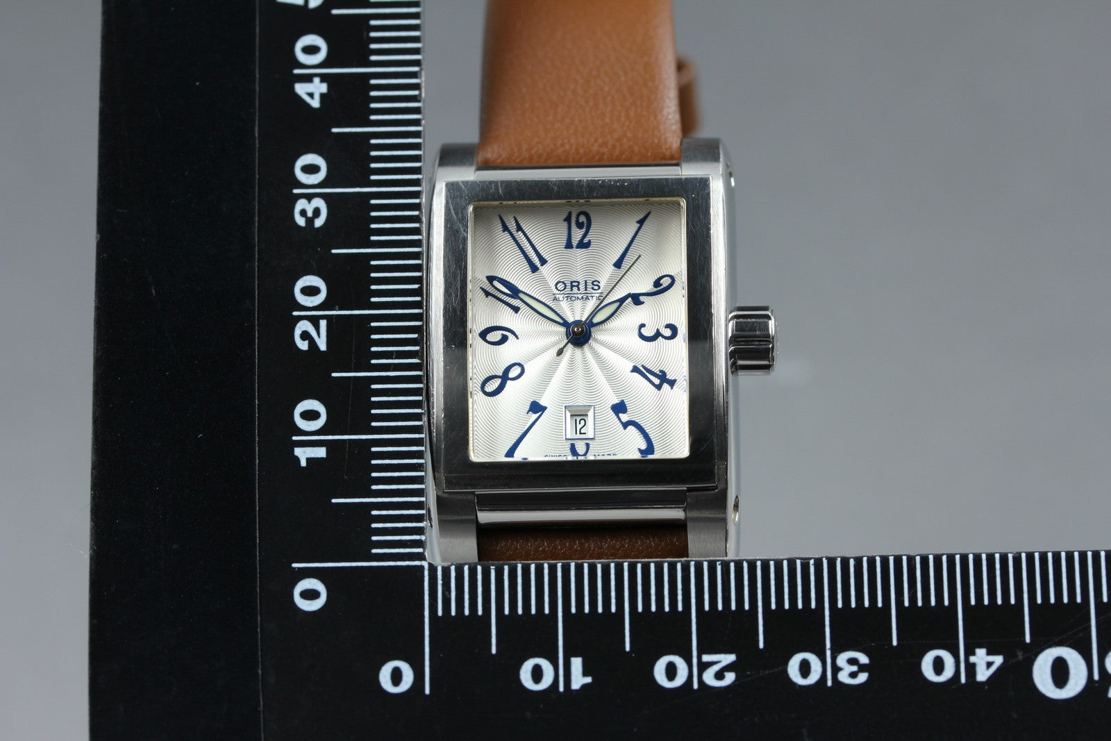 [Exc+4 Box] ORIS Rectangular Date 7526 White Brown 23mm Automatic Men's Watch
