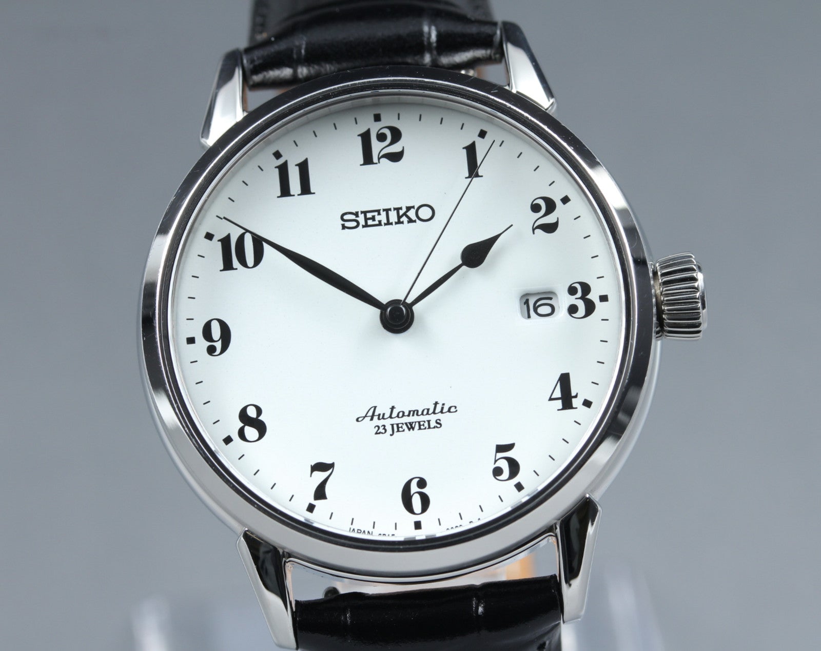 SEIKO Presage 6R15-02Z0 SARX027 AT Enamel Dial White Black 38mm Mens Watch JAPAN