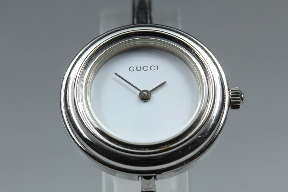 GUCCI Change Bezel 11/12.2L 12Color Quartz Silver Women's Watch 26mm JAPAN Box