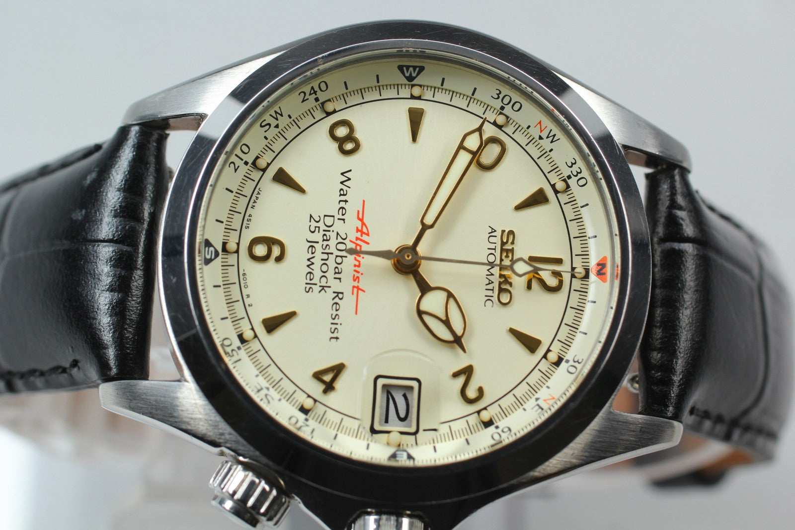 [Overhauled] SEIKO Red Alpinist 4S15-6000 SCVF007 Ivory Automatic Men's Watch