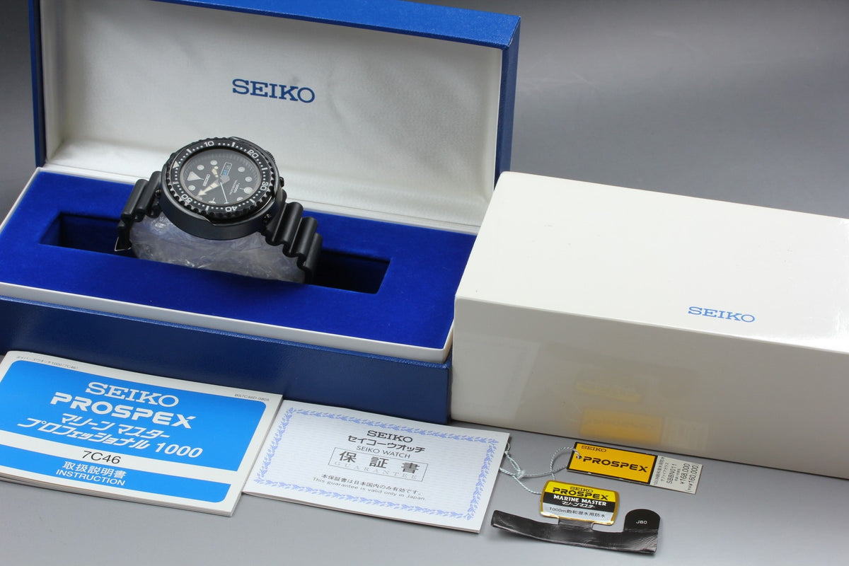 SEIKO PROSPEX MARINE MASTER 7C46-0AA0 SBBN011 Black Men's Quartz JAPAN [Box]
