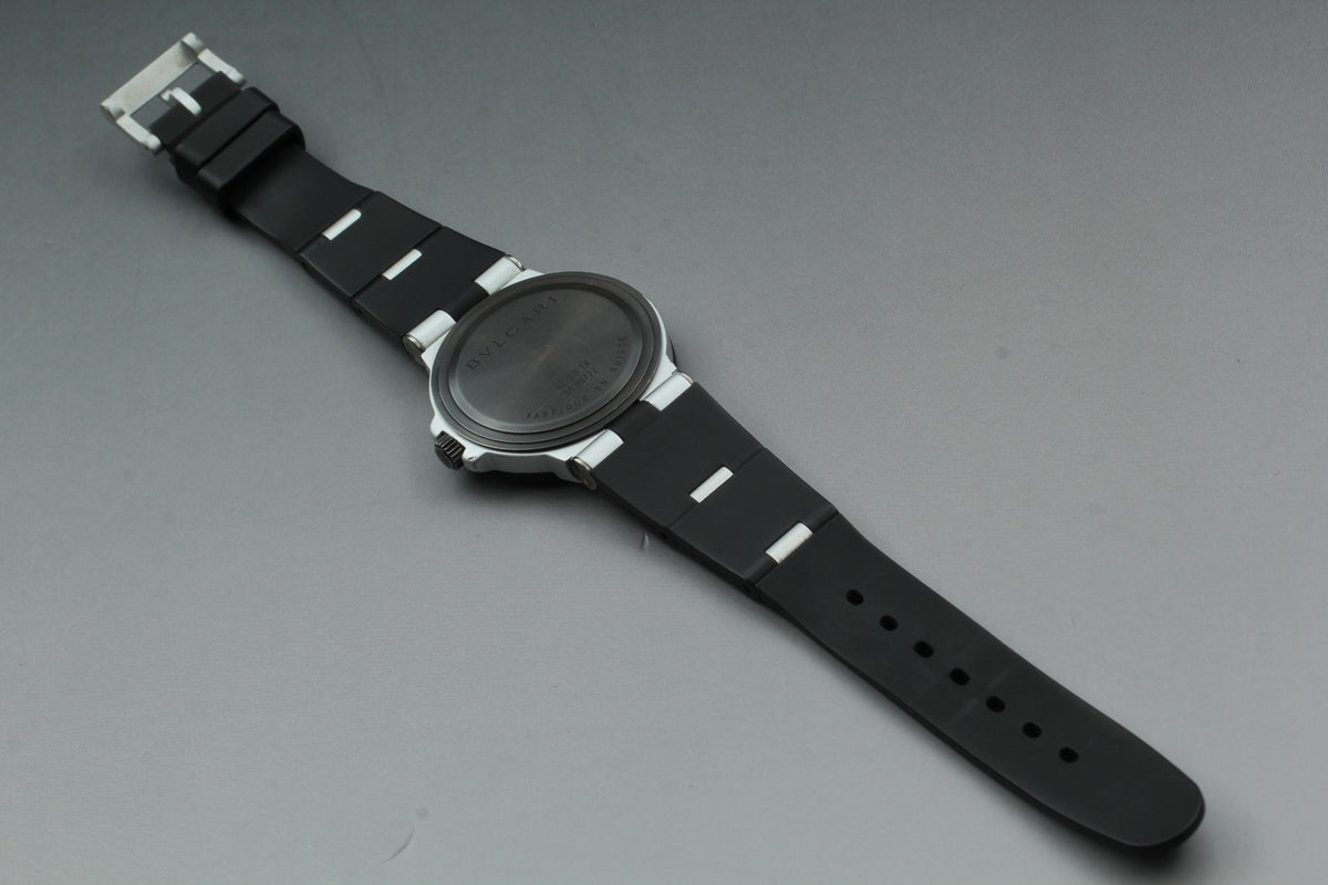 overhauled BVLGARI Aluminum AL38TA Black Men's Automatic Watch 38mm JAPAN Box