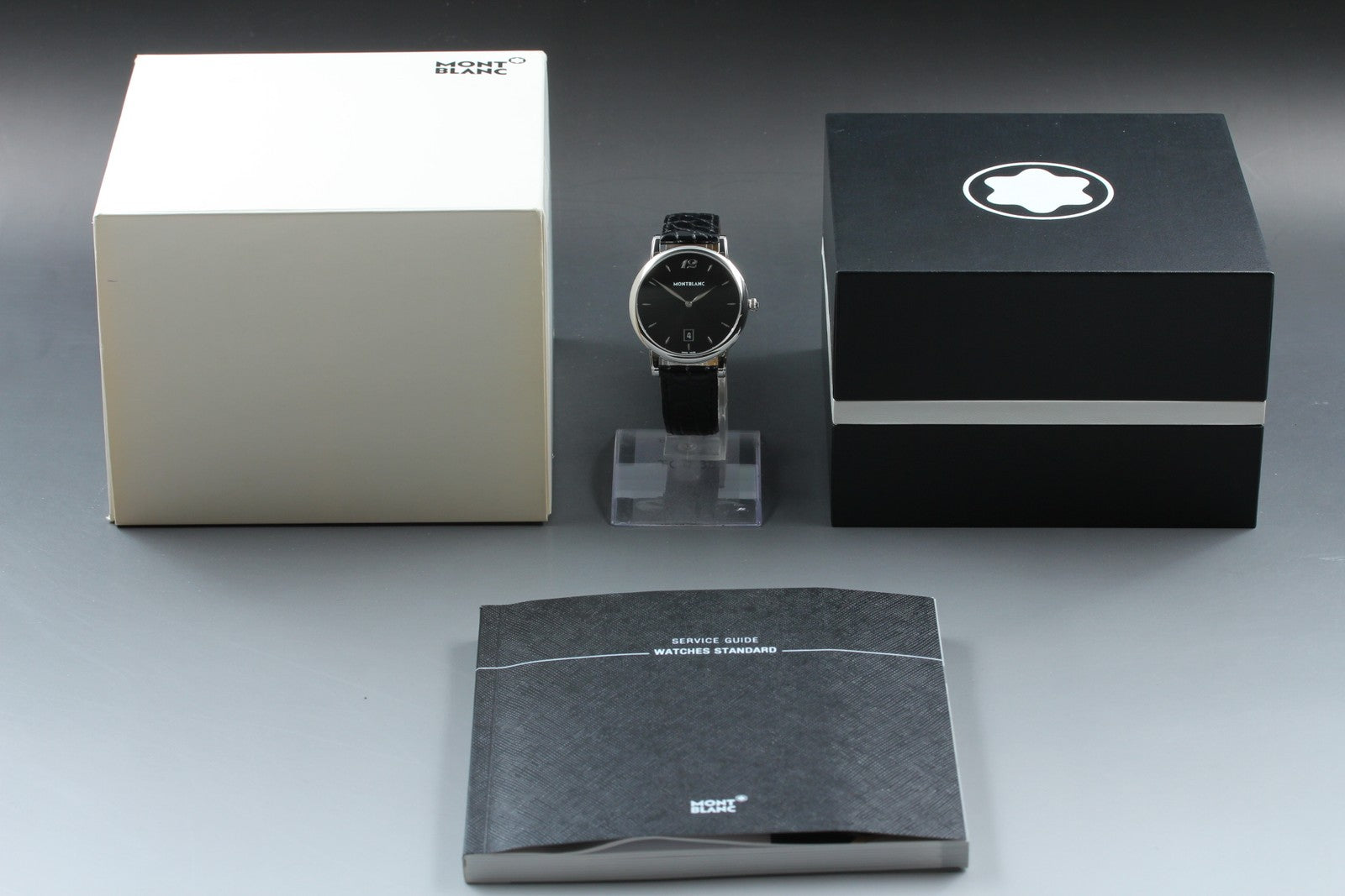 New Batt MONTBLANC Star Classic 7239 Quartz Black Men's Watch 38mm JAPAN Box