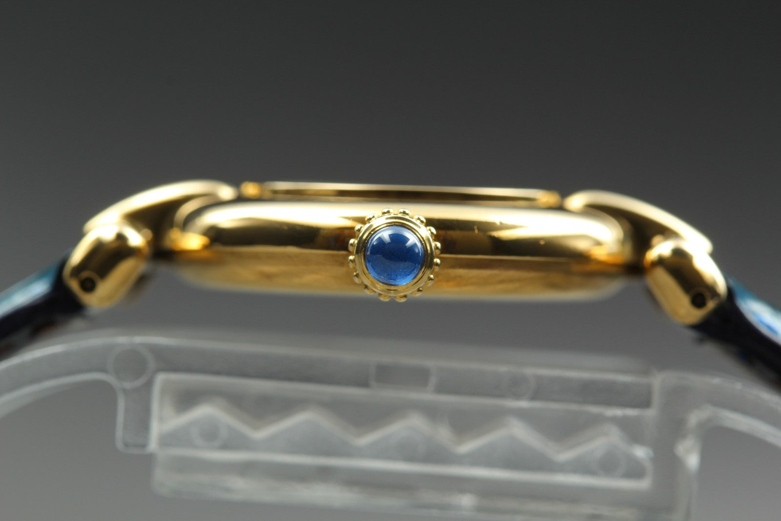 Vintage [ Near MINT- ] Cartier Must Colisee Vermeil 590002 Blue Women's Qz Watch