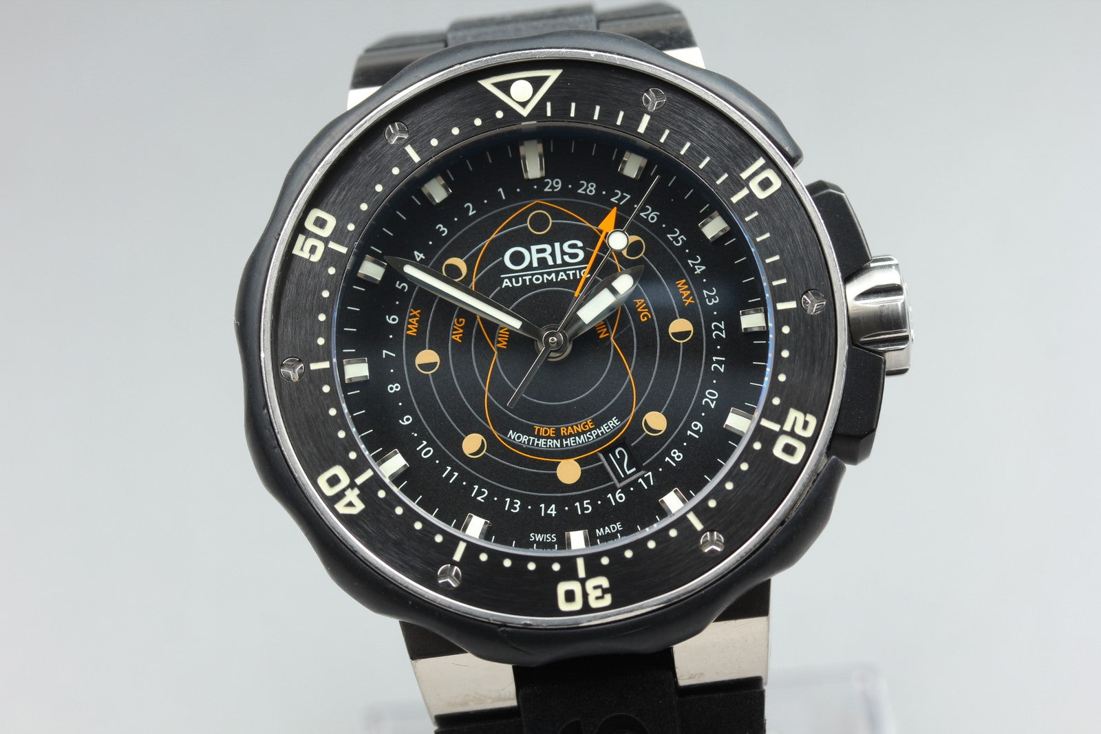 ORIS ProDiver Pointer Moon 7682 Automatic Black Men's Watch 46mm JAPAN