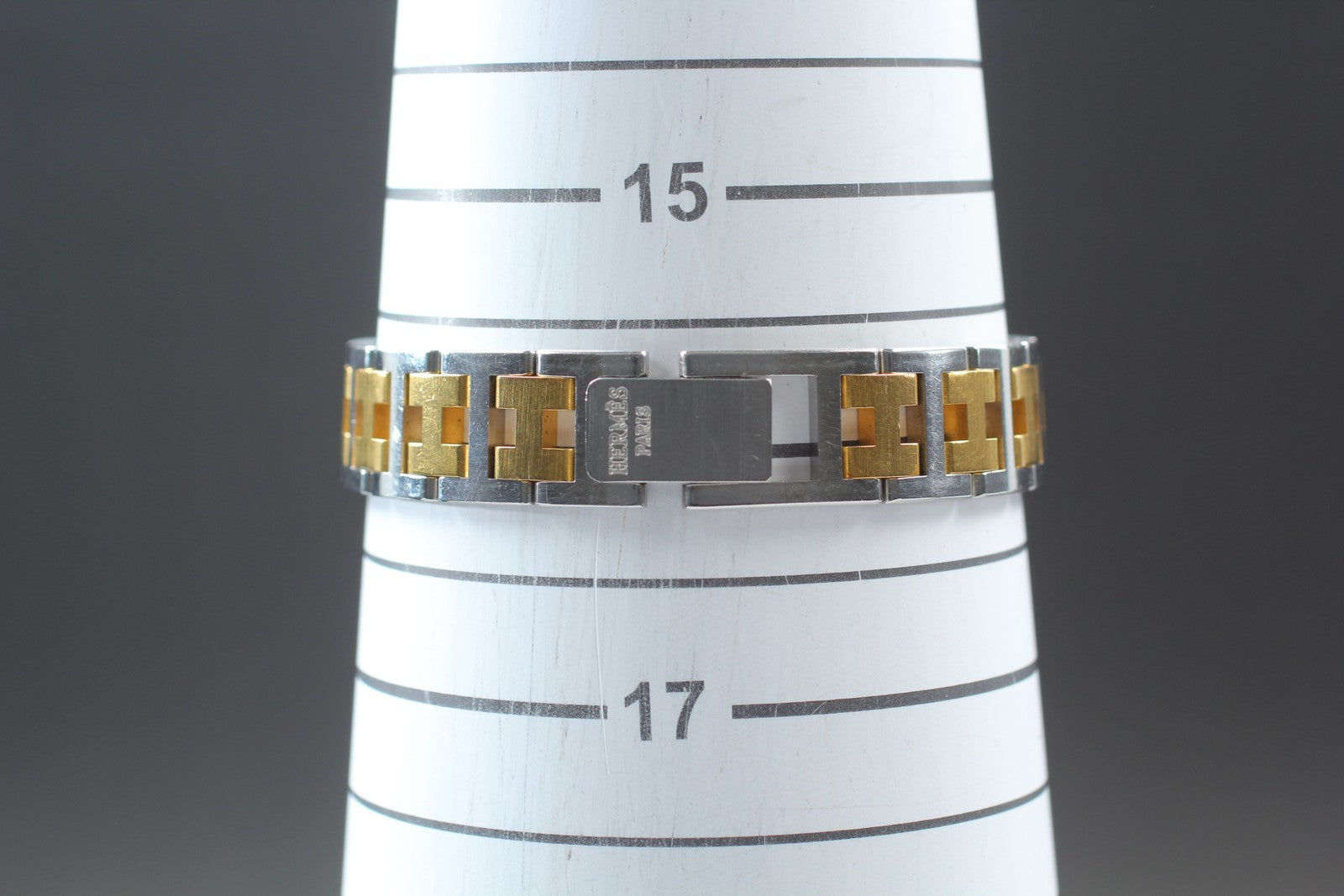 Vintage [Exc+5] Hermes Pullman Gold Ivory Dial 24mm Date Woman's Quartz Watch